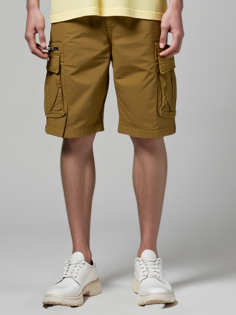 PANTALON CORTO CARGO COLOR MARRON