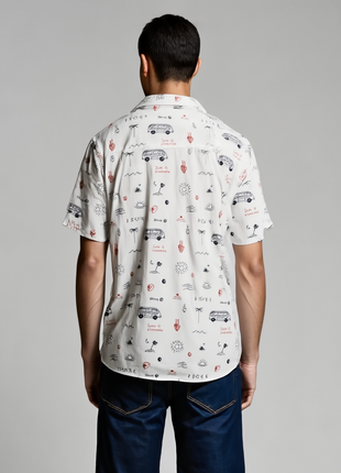 CAMISA PLAYERA BLANCA CON DIBUJO