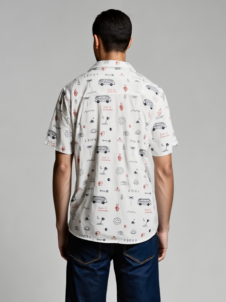 CAMISA PLAYERA BLANCA CON DIBUJO