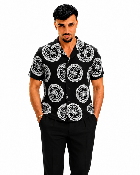 CAMISA  ESTAMPADA NEGRA