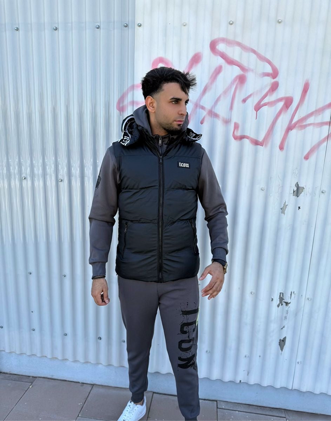 CHALECO NEGRO ACOLCHADO ICON ESTILO URBANO