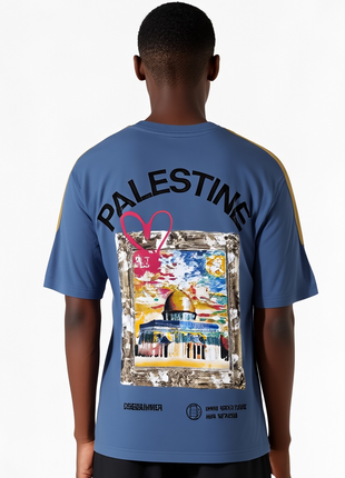 CAMISETA OVERSIDE PALESTINA AZUL