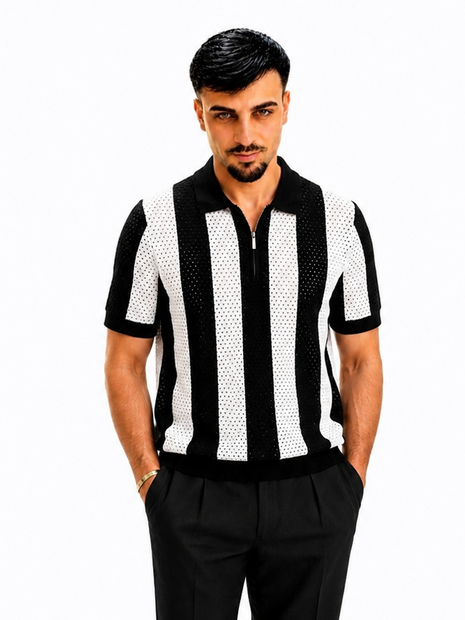 CAMISETA POLO CALADA NEGRA