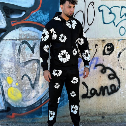 CONJUNTO CHÁNDAL GRIS FLORES