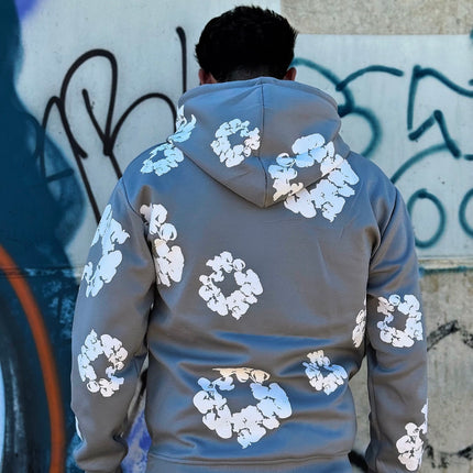 CONJUNTO CHÁNDAL GRIS FLORES