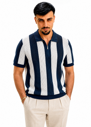 CAMISETA POLO CALADA AZUL MARINO