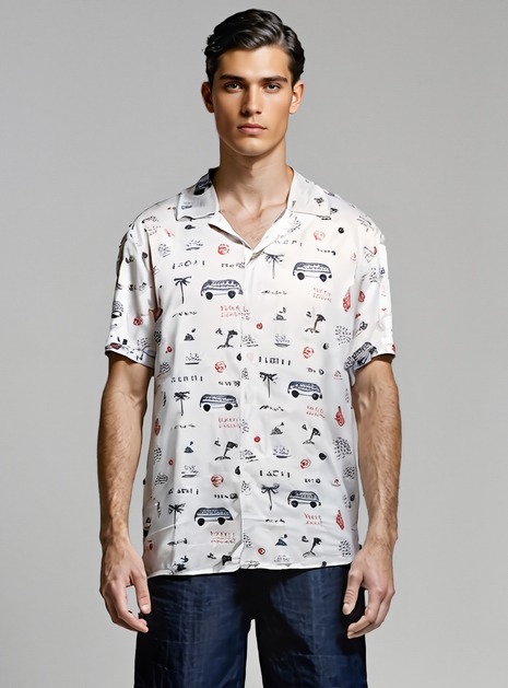 CAMISA PLAYERA BLANCA CON DIBUJO
