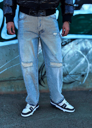 VAQUERO RECTO DESGASTADO GRIS