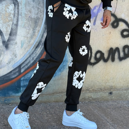 CONJUNTO CHÁNDAL GRIS FLORES