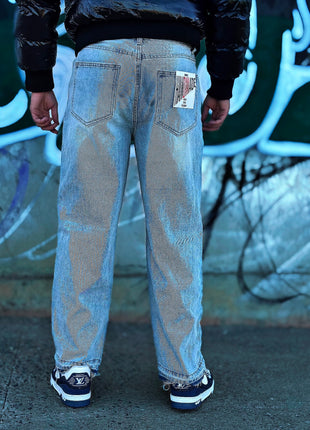 VAQUERO RECTO DESGASTADO GRIS