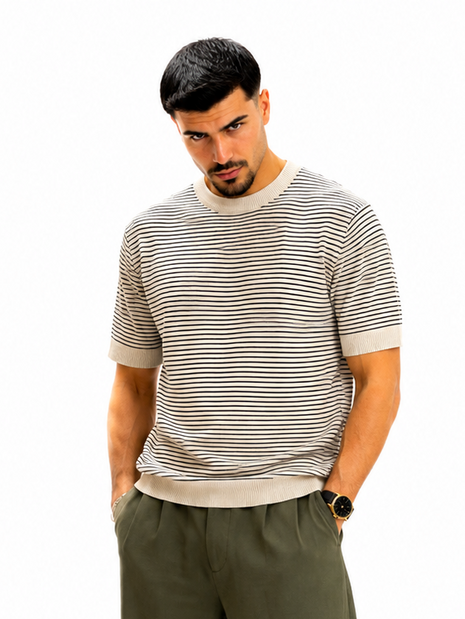 CAMISETA DE RAYAS VERDE MILITAR