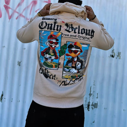 SUDADERA NEGRA ESTILO URBANO CON DISEÑO LOONEY TUNES