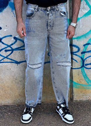 VAQUERO RECTO DESGASTADO GRIS