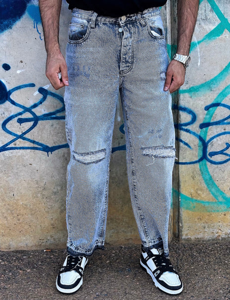 VAQUERO RECTO DESGASTADO GRIS