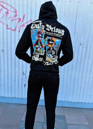 SUDADERA NEGRA ESTILO URBANO CON DISEÑO LOONEY TUNES