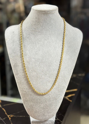 CADENA DORADA TRENZADA – LARGA Y FINA - LOOK URBANO