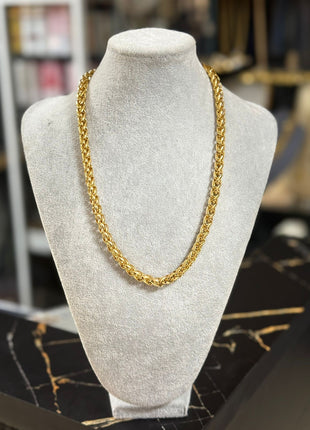 CADENA DORADA TRENZADA GRUESA – ESTILO CLÁSICO Y ELEGANTE