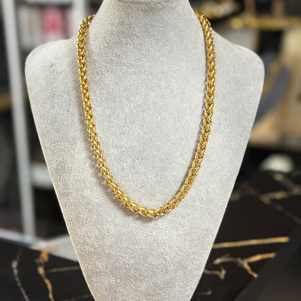 CADENA DORADA TRENZADA GRUESA – ESTILO CLÁSICO Y ELEGANTE