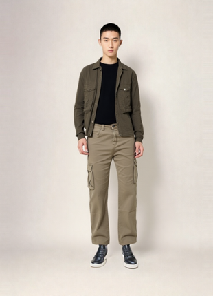 PANTALÓN ANCHO CARGO BEIG
