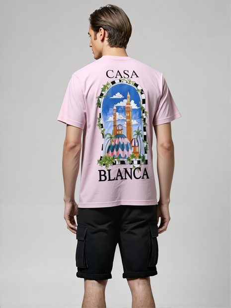 CAMISETA CASA BLANCA ROSA