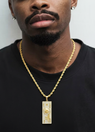 CADENA ORO CON SIMBOLO BILLETE DOLLAR GRANDE