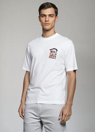 CAMISETA OVERSIDE PALESTINA BLANCA